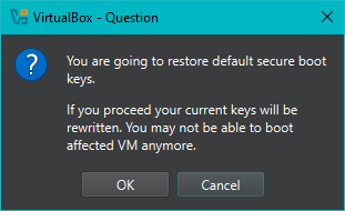 Enable Secure Boot in the VirtualBox VM settings